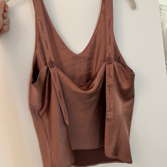 Wildfang Metallic Rose Brown The Empower Cami Top - Picture 4 of 6